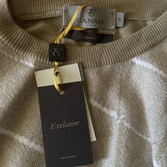 CANALI - WOOL AND CASHMERE DIAMOND PATTERN CREWNECK - EXCLUSIVE - Picture 4 of 4